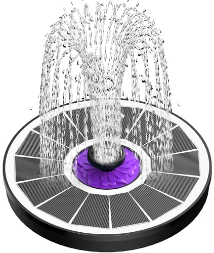 SZMP 2025 Nuovo Fontana Solare,3.5W Fontana da Giardino Esterno con 8 Ugelli e 4 Fissatori,Solare Fontana Pompa ad Acqua Solare per Bagno per Uccelli,Acquario,Stagno o Decorazione del Giardino