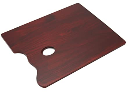 Paintersisters® Mischpalette aus Holz für Ölfarben Acrylfarben - Malpalette 24 x 30 cm Rechteckig mit Griffloch, dunkel für Künstler zum Malen und Mischen von Farben