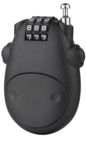 Maizoon Lucchetto con password a combinazione con codice a 3 cifre Stile grazioso filo d'acciaio retrattile Elegante compatto per bagagli Casco da moto Zaino armadietto scuola Nero