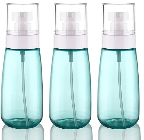 Cosywell Spray Bottle for Hair TSA Approved 3.4oz 100ml 3 Pack Leak Proof Travel Spray Bottle Empty Refillable Small Spray Bottles for Perfume Essential Oils Toners Rose Water Cosmetics (3Green)
