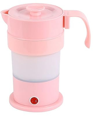 PAHION 0,35L Bouilloire Électrique Pliable De Voyage Bouilloire Pliable en Silicone Portable Silicone De Qualité Alimentaire Eau Bouillante Rapide avec Protection Contre L'ébullition Double Tension