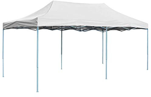 Tendone per Feste Tenda Garage Gazebo Professionale Gazebo Professionale Pieghevole 3x6 m Acciaio BiancoAdatto per matrimoni, all'aperto, giardino, feste