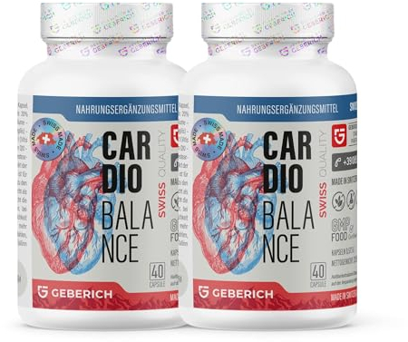 (2 pacchi) Cardiobalance – Salute del Cuore, Cardiovascolare – 40 Capsule Vegane – con Estratto di Semi d'Uva, Ribes Nero, Foglie di Olivo, Coenzima Q10