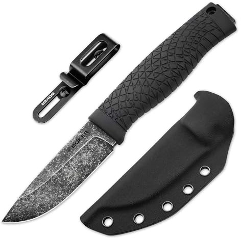 Böker Solingen® Bronco Mini - hochwertiges Bushcraft-Messer feststehend mit Kydex-Scheide - Batoning Messer für Outdoor- & Survival - Pfadfinder Fahrtenmesser mit Droppoint Klinge in Geschenk-Box