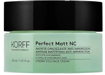 Korff Perfect Matt NC Crema Viso Anti-Età, Opacizzante Anti-Imperfezioni, Idratante e Rivitalizzante, Effetto Opacizzante, 50 ml