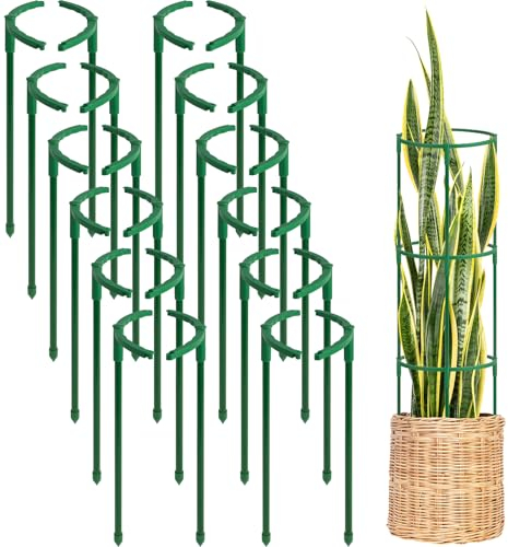 24Pcs Plant Support Stakes, Half Round Plant Stakes for Indoor Plants, Stackable Garden Flower Support, Plant Cages for Tomato,Monstera, Peony, Hydrangea, Climbing Plants