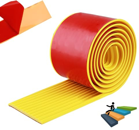 Treppenkantenprofil PVC Selbstklebend Winkelprofil Anti-Rutsch Treppenkante Winkelprofil Rutschfeste Treppenstufe Treppenprofil Anti-Rutsch Treppenkante Kantenschutz ( Color : Giallo , Size : T5cmxL2m