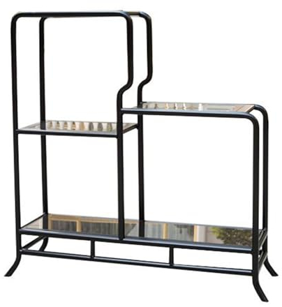 JATIBOSH Blumenständer, Pflanzenständer Indoor Outdoor, 4 Stöckiger 32.5 in Hoher Metall Pflanzenregal, Strapazierfähiger Rostfreier Blumenregal für Eckgarten, Terrasse, Rasen, Balkon, Büro