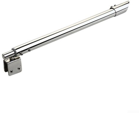 HEBEOT Barre de support pour paroi de douche en acier inoxydable, longueur réglable de 300 mm à 500 mm pour écran de douche et panneau de baignoire (1# (incliné)