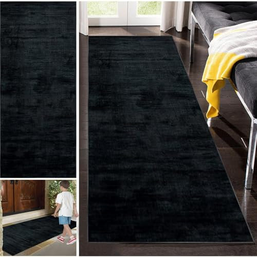 Teppich Läufer Flur Küchenteppich Waschbar Läufer Flur Teppich Rutschfest Küchenläufer Modern Bettvorleger Schlafzimmer Eingangsteppich Innen Lang Läufer Teppich für Flur, Wohnzimmer 40 x 200 cm