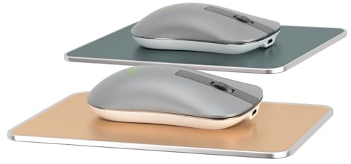 Risegun Lot de 2 tapis de souris carrés en alliage d'aluminium, 22,9 x 17,8 cm, double face, en métal, pour jeux et bureau, pour gravure laser à faire soi-même