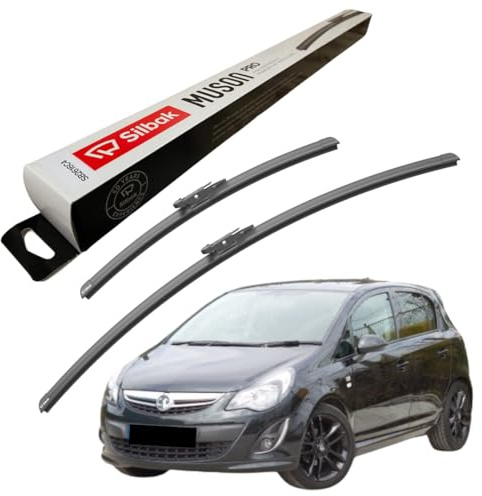 Silbak Windscreen Wipers, fits for VAUXHALL CORSA (10/2014-06/2019) Front Wiper Blades, 650mm/400mm