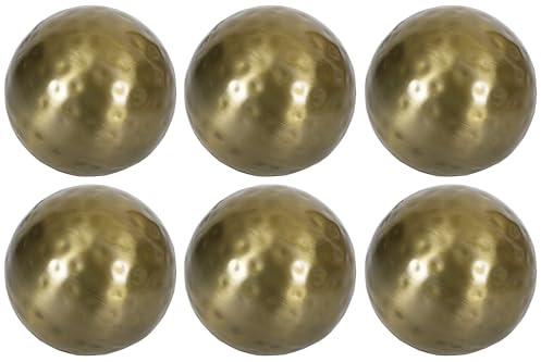 Sweet Summer Living Decorative Balls, Orbs, Spheres Set of 6 Pieces 2.75 inch Bowl/Vase Filler Antique Brass