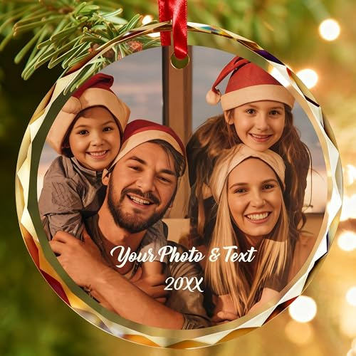 Bemaystar Personalized Christmas Ornaments,Custom Christmas Ornament with Photo,3-5 Persoanlzied Family Ornaments 2025