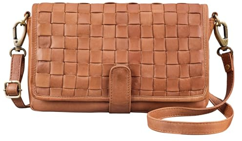 STILORD 'Carmen' Geflochtene Handtasche Leder Damen Mittel-Groß Gewebte Alltagstasche Flechtoptik Umhänge-Tasche Echtleder Schultertasche Elegante Vintage Ledertasche