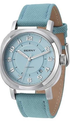 BERNY Damen mechanische Uhr Automatik Armbanduhr wasserfest Luxus Armbanduhr Analog Quarz Uhr Edelstahl Sonnenstrahlen-Zifferblatt Geburtstagsgeschenk
