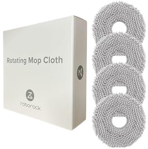 roborock Original Zubehör, 4 Stück Rotierender Wischtücher Zubehör fur Qrevo/Qrevo MaxV/Qrevo S/Qrevo Pro/Qrevo Master/Qrevo Plus/Qrevo Slim Roboter Staubsauger