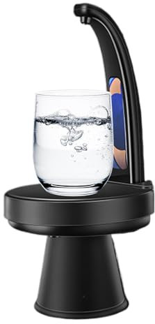 Water Bottle Pump, Automatic Water Dispenser, 11.42x8.07x6.89in/ 15.35x7.09inches Electric Drinking Pump, White/Black Portable Aqua Machine, USB Rechargeable Extract for Home