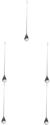 PRETYZOOM 5 Pièces Tige D'agitation en Acier Inoxydable Cuillère à Mélange Agitateurs pour Boissons Chaudes Shaker Bar Robinet Martini Flacon Agitateur Boire Portion Silver Réutilisable