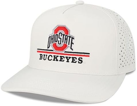 Legacy NCAA Officially Licensed Baseball Hat, Ohio State Buckeyes, Lightweight Cap for Men & Women, Cut Above Adjustable (Cut), White, One Size Fits Most, Snapback Closure