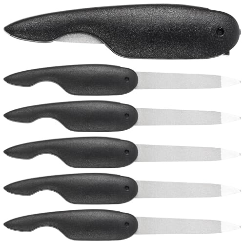 VALICLUD 6 Stück Nagelfeilen aus Edelstahl mit Klappbarem Design Praktische Nagelformungsfeile für Zuhause und Nagelstudio Schwarz Kompakt und Einfach zu Bedienen