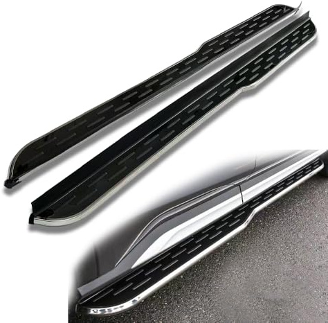 2 estribos para Hyundai Tucson NX4 2022-2026, estribos Laterales NerfBar, Accesorios de Pedal de Aluminio, lingzhi Negro (con Soportes)