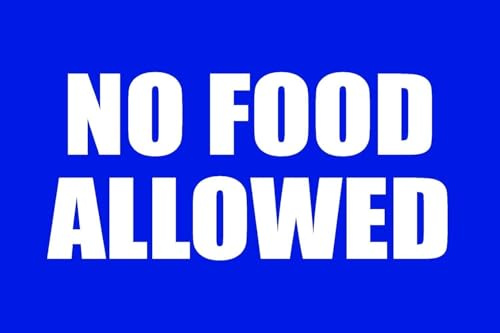 No Food Allowed Full Color Business Retail Counter Informational Sign |Plastic |Single-sided |12w x 8h