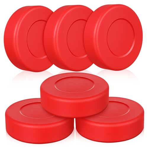 TOGEVAL 6 Pcs Ice Hockey Pucks Soft Rubber Street Hockey Balls for Boys and Girls Sturdy Non-Slip Design for Indoor and Outdoor Activities