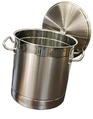Genérico Olla Grande de Acero Inoxidable de 25 l, Resistente, 304, con Tapa para cocinas de Gas e inducción, Ideal para Catering y Uso doméstico.