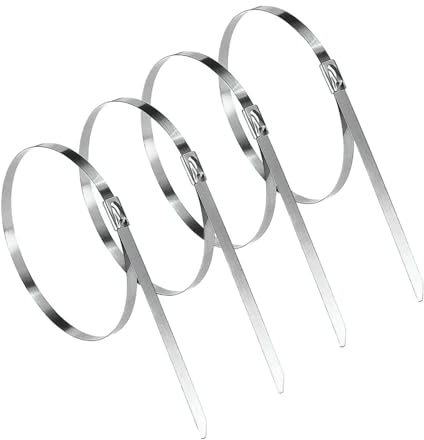 Fascette stringicavo in acciaio inossidabile 304 da 4,6 mm, con sfera metallica autobloccante, fascette metalliche ad alta temperatura(100pcs 300x4.6mm)