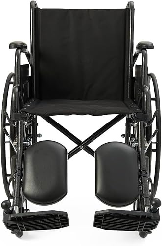 Dr. Dunley Strong and Sturdy Wheelchair with Desk-Length Arms and Swing-Away Leg Rests for Easy Transfers (20 Inch Seat)