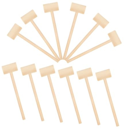 Abaodam 24pcs Mini Wooden Mallet for Ergonomic Small Hammer Tools for Breakable Chocolate Party Games DIY Crafts and Educational Dexterity Development