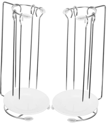 ROMISBABA 2 Ensembles Support de Brochettes Barbecue Acier Inoxydable Rangement Suspendu Pratique pour Grillades Extérieures Facile à Démonter et Nettoyer