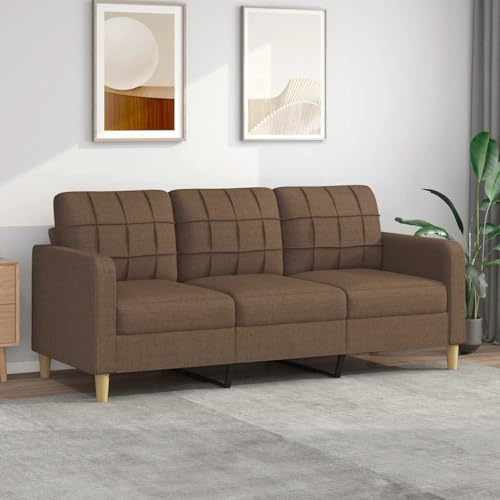 Massbinet 3-Sitzer-Sofa Bodensofa Bed mit Pillow Back Support Armrest Schlafsofa Klappbar Compressed Sofas in Box für Wohnzimmer Schlafzimmer Braun 180 cm Stoff