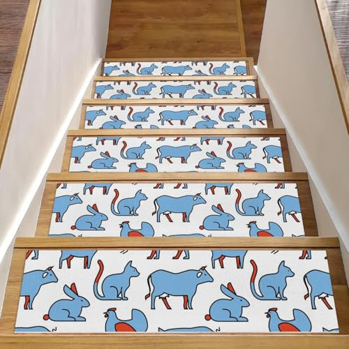 RODAILYCAY Staicase - Tappeto antiscivolo per scale, 76 x 20 cm, per gradini in legno per interni, bordatura Staicase, per bambini, anziani e cani, confezione da 15
