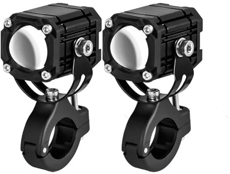 DUDUYANG Faro De Motocicleta Barra Antiniebla Auxiliar Conducción Faros Delanteros 12 V 24 V Proyector LED Amarillo Blanco Para Motocicleta(2piece A No Switch)