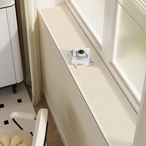 Tappetino Protettivo Diatomite per Davanzale, Tappeto Antiscivolo Assorbente per Finestra a Bovindo - Lavabile Antipolvere Tagliabile, Cuscino Antigraffio per Cani Gatti(C,250x12cm(98.4x4.7in))