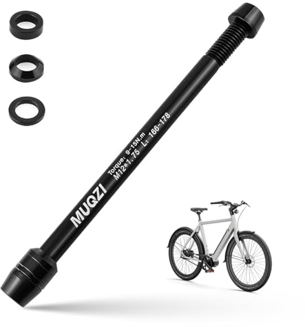 Steckachse Adapter für Rollentrainer, M12 x 1,0 Gewinde, 166-178 mm | Fahrradrollentrainer, Kompatibel mit Rennrad & Mountainbike, Präzise Verarbeitung, einfache Montage