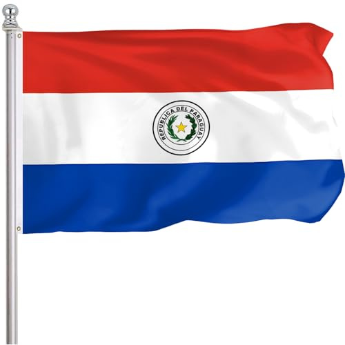 Bandera Jardín Paraguay Estandararte Exterior Colores Vivos Flags Lavable Bandera Divertidas Para Eventos 90X150Cm