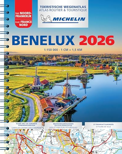 Atlas Benelux 2026 (A4-Spirale): atlas routier et touristique (Michelin Atlassen)