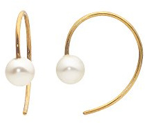Heideman Ohrringe Damen Loop Edelstahl gold matt mit Perle weiß 6mm | Loop Durchzieher-Ohrringe Gold, Edelstahl, mit perlmuttschimmernder Perle, Damen, nickelfrei, Geschenk