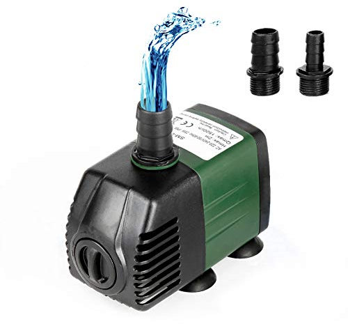 Homvik Submersible Water Pump 1500L/H 25W Water Pump for Fountain Aquarium Pond Garden and Ultra-Quiet Water Pump Hydroponics System with 2 Nozzles AC220-240V 2M Lift Height (1500L/H)