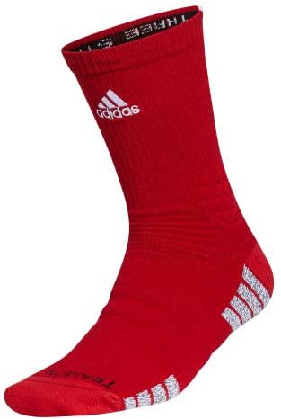 adidas Uni Erwachsene Select Basketball Crew Socken (1 Paar), Powerrot/Weiß, Large