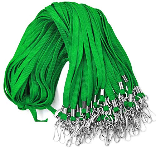 Lanyards Schlüsselbänder mit drehbaren Haken-Clips für Ausweishalter, Schwarz, 100 Stück