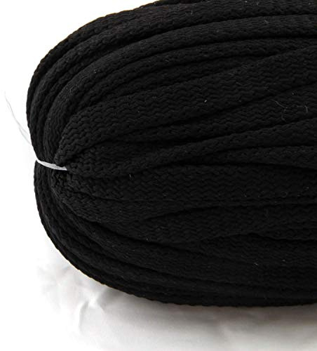 nts Nähtechnik 50m Flachkordel aus Polyester ohne Kern 8mm breit (Schwarz)