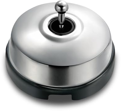 FONTINI - DIMBLER - Interrupteur Va & Vient Porcelaine Noire Coque Chrome Réf. 60308773