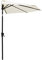 C-Hopetree 2.75m Half Round Market Garden Parasol Wall Umbrella for Outdoor Patio with Crank and Tilt, Ivory