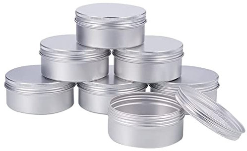 Qixivcom 10 Packs 5 Oz 150ml Round Tin Cans Aluminum Tin Screw Top Lid Metal Steel Tins Empty Cosmetic Sample Container Storage Organization for DIY Salve Crafts Spices Candies Tea Accessories