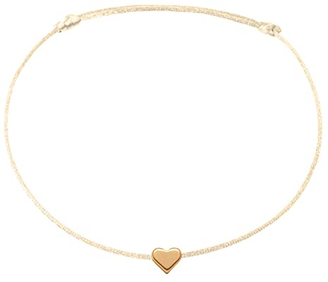 Selfmade Jewelry Fußkettchen Damen Herz Größenverstellbare Fußkette Fußschmuck Handmade in Germany Inkl. Geschenk-Verpackung (Roségold - Champagner)