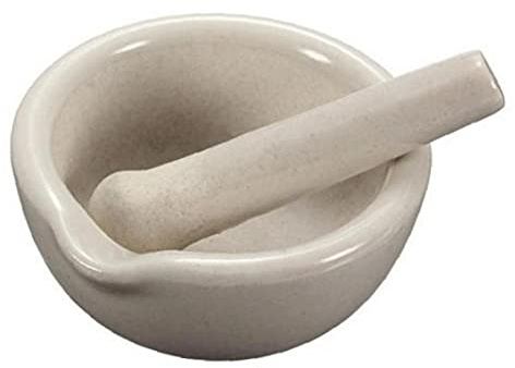 Ruluti 60mm Mini Porzellan Mörser und Pistill Mischungsschleifschüssel Set Werkzeug für Gewürzkrautschleiferbrecher White